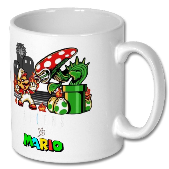 Super Mario Bro's x Aliens - Aliens Vs Mario Mug