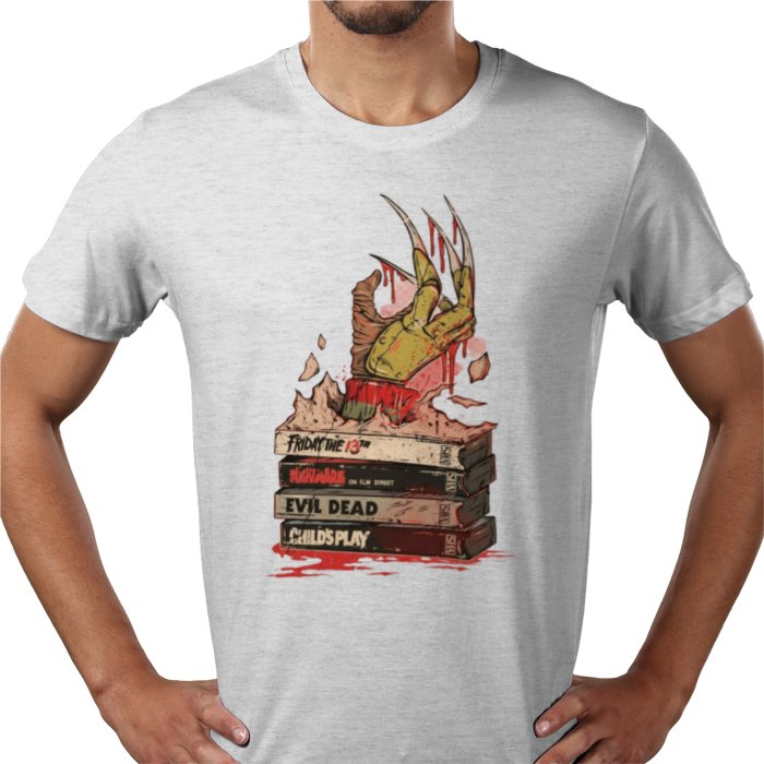 VHS Horror Tapes - Freddy Theme T Shirt