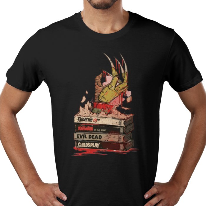 VHS Horror Tapes - Freddy Theme T Shirt