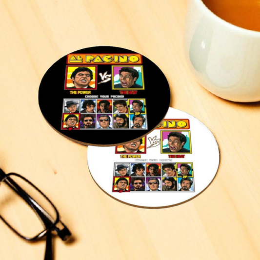 Al Pacino - Scarface Vs Heat Round Coasters