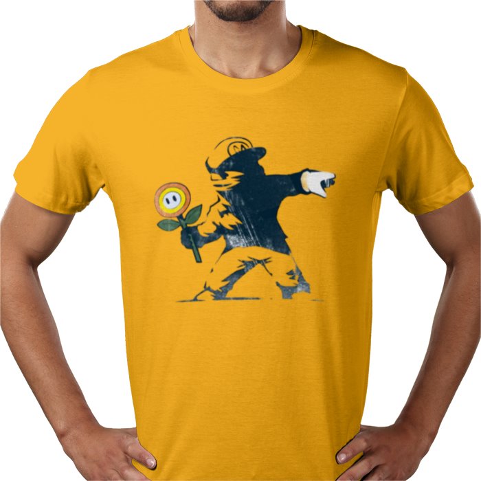 Super Mario Bro's x Banksy - Fire Flower T-shirt