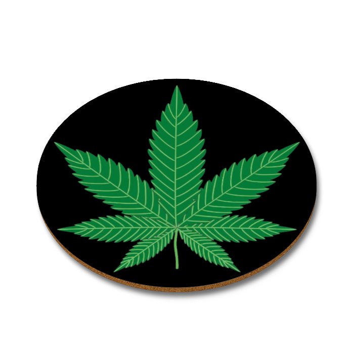 Cannabis Weed Leaf Round Coasters