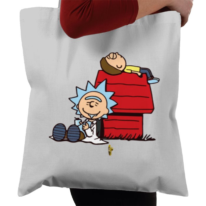 Rick & Morty x Snoopy - Snoopy Rick Tote Bag