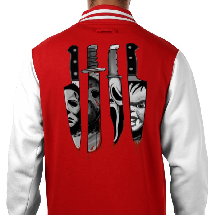 Horror Knifes Theme Varsity Jacket