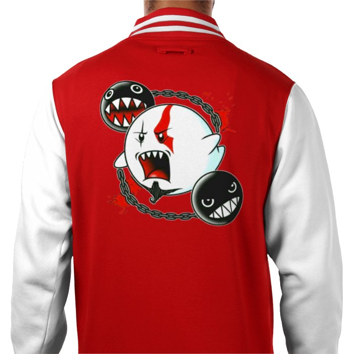 Super Mario x God Of War - Ghost Of War Varsity Jacket