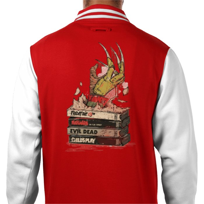 VHS Horror Tapes Freddy Theme Varsity Jacket