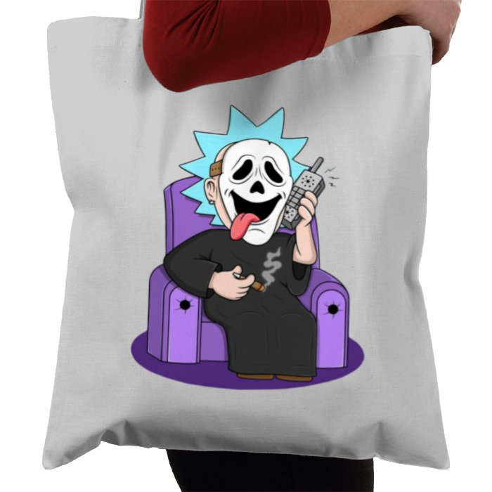 Rick & Morty & Scream - Ghostface Rick Whassup Tote Bag