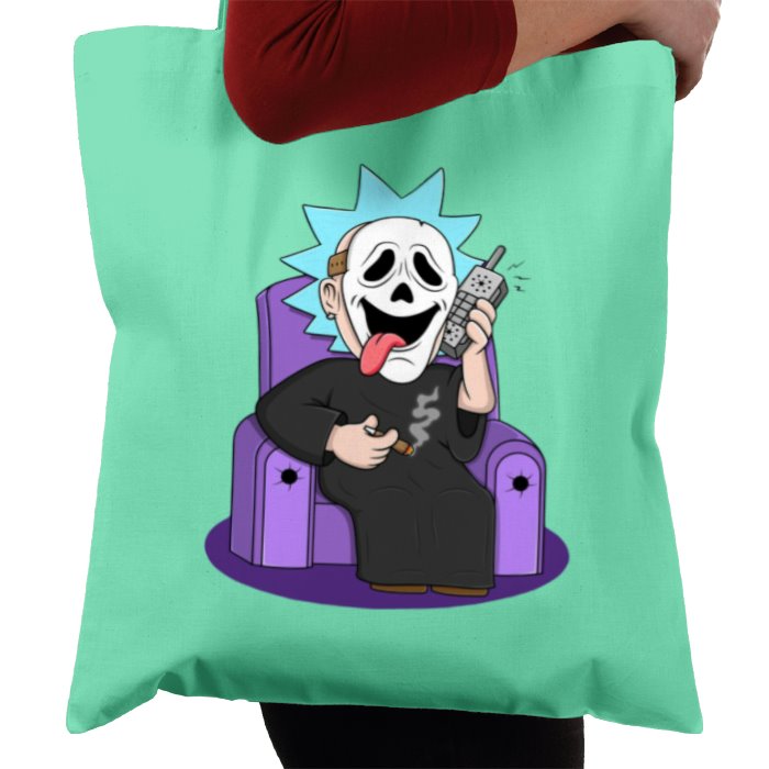Rick & Morty & Scream - Ghostface Rick Whassup Tote Bag
