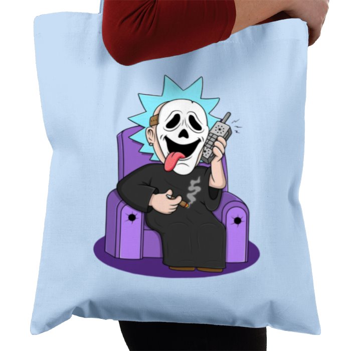 Rick & Morty & Scream - Ghostface Rick Whassup Tote Bag