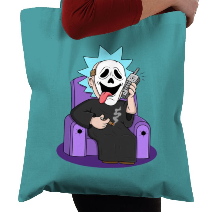 Rick & Morty & Scream - Ghostface Rick Whassup Tote Bag