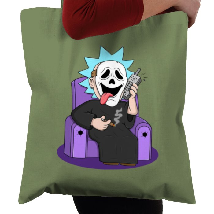 Rick & Morty & Scream - Ghostface Rick Whassup Tote Bag