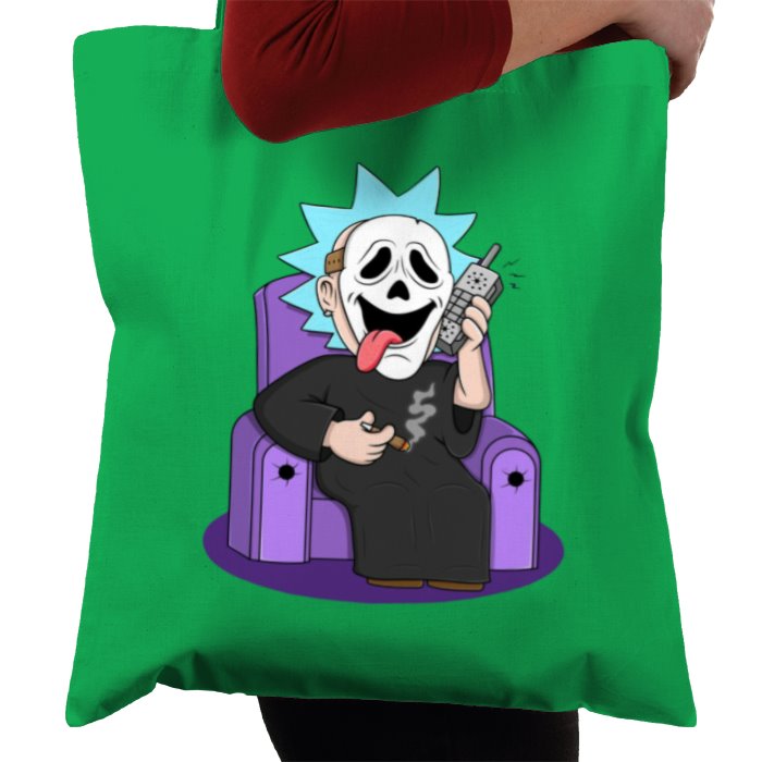 Rick & Morty & Scream - Ghostface Rick Whassup Tote Bag