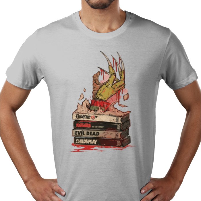 VHS Horror Tapes - Freddy Theme T Shirt