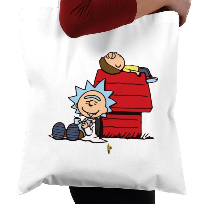 Rick & Morty x Snoopy - Snoopy Rick Tote Bag