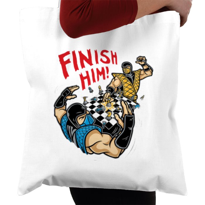 Mortal Kombat - Finish Him Chess Tote Bag
