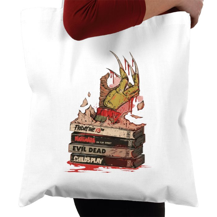 VHS Horror Tapes Freddy Theme Tote Bag