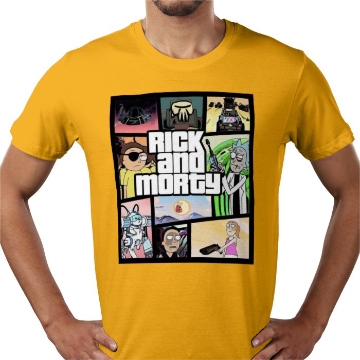 Rick & Morty & Grand Theft Auto - Grand Theft Auto Style T-shirt