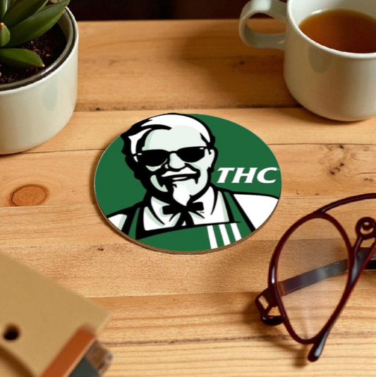 KFC x THC Round Coasters