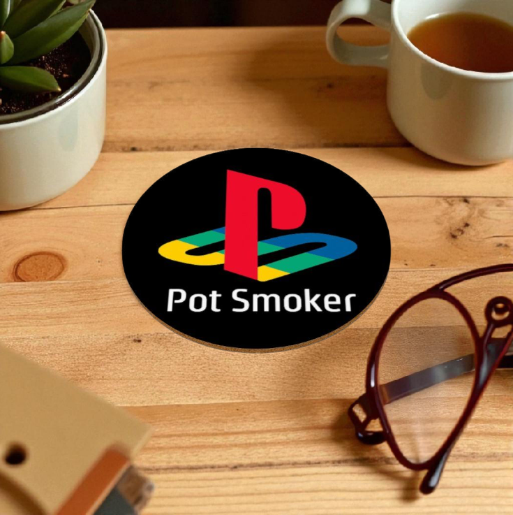 PlayStation x Cannabis - Pot Smoker Round Coasters
