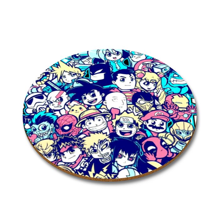 Anime Collage Round Coasters
