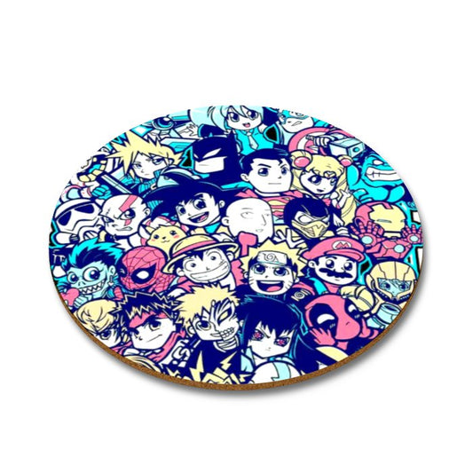Anime Collage Round Coasters