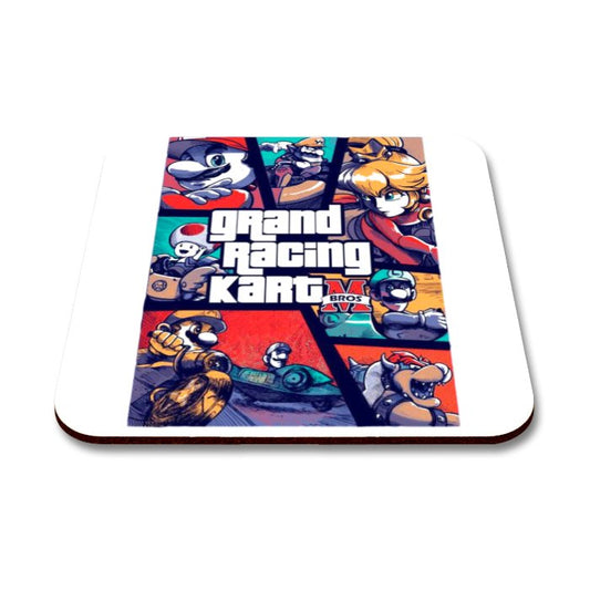 Mario Kart & Grand Theft Auto - Grand Racing Kart Square Coasters