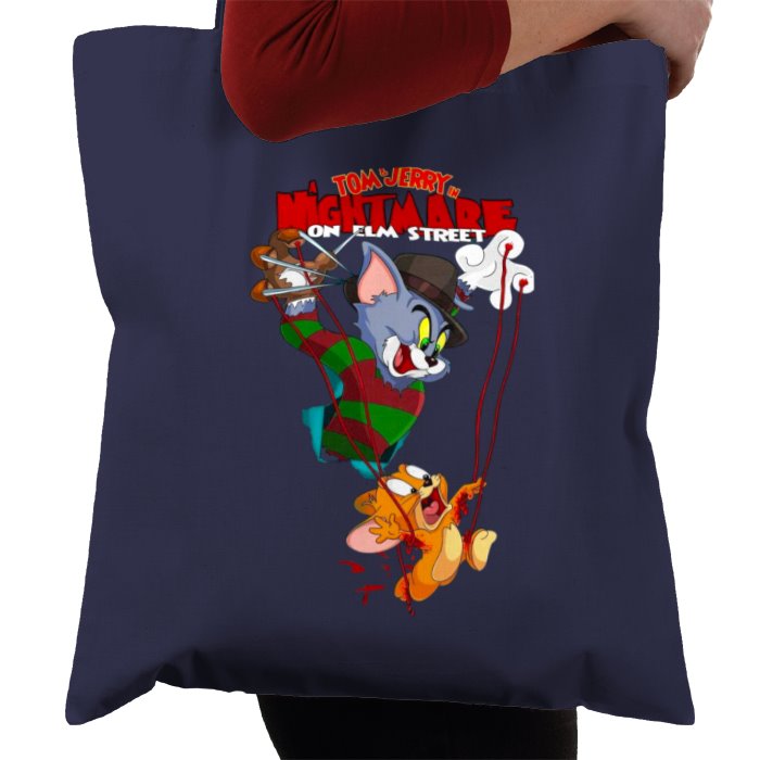 Tom & Jerry & A Nightmare On Elm Street - Freddy & Jerry Tote Bag