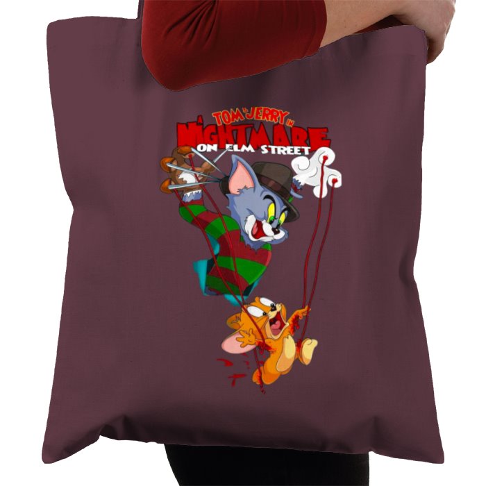 Tom & Jerry & A Nightmare On Elm Street - Freddy & Jerry Tote Bag