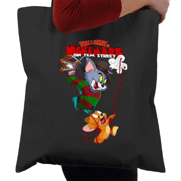 Tom & Jerry & A Nightmare On Elm Street - Freddy & Jerry Tote Bag