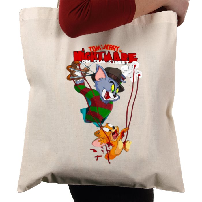 Tom & Jerry & A Nightmare On Elm Street - Freddy & Jerry Tote Bag