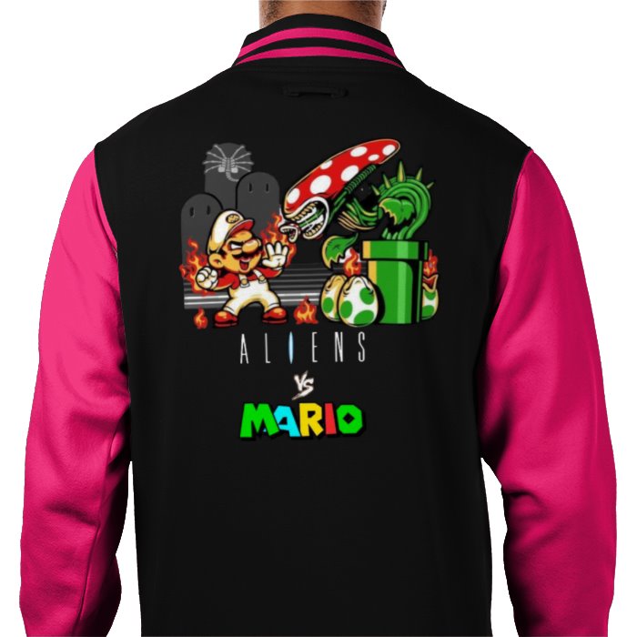 Super Mario x Aliens - Alien Vs Mario Varsity Jacket