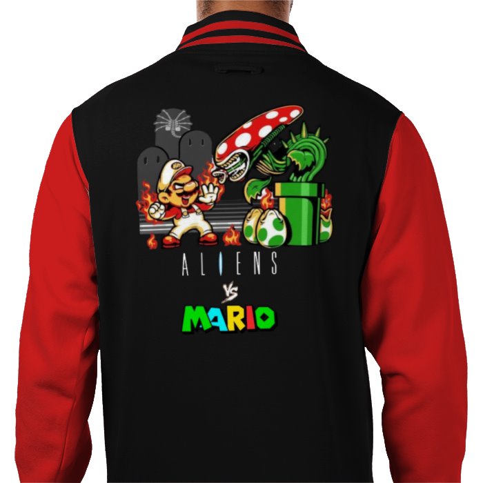 Super Mario x Aliens - Alien Vs Mario Varsity Jacket