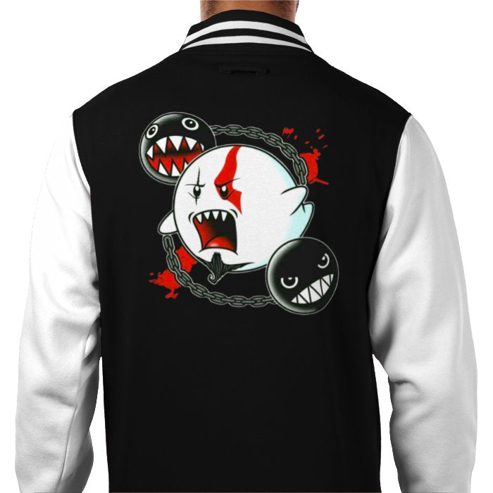 Super Mario x God Of War - Ghost Of War Varsity Jacket