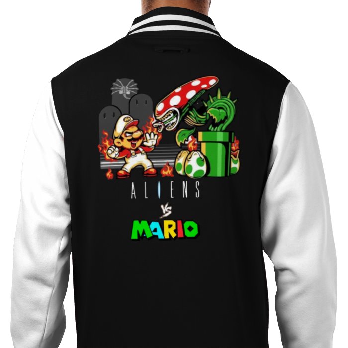 Super Mario x Aliens - Alien Vs Mario Varsity Jacket
