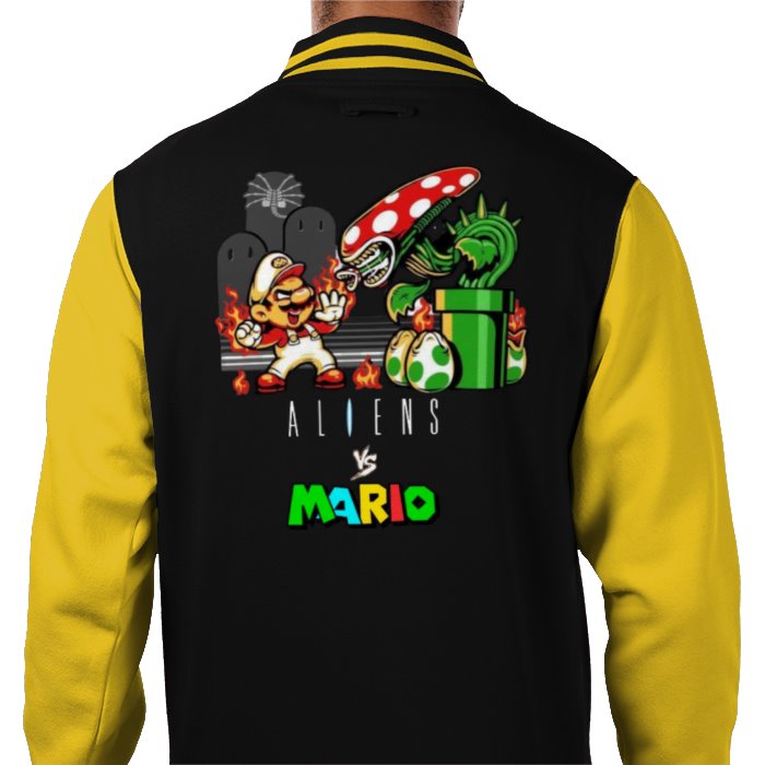 Super Mario x Aliens - Alien Vs Mario Varsity Jacket