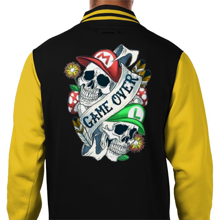 Super Mario Bro's - Game Over Tattoo Theme Varsity Jacket