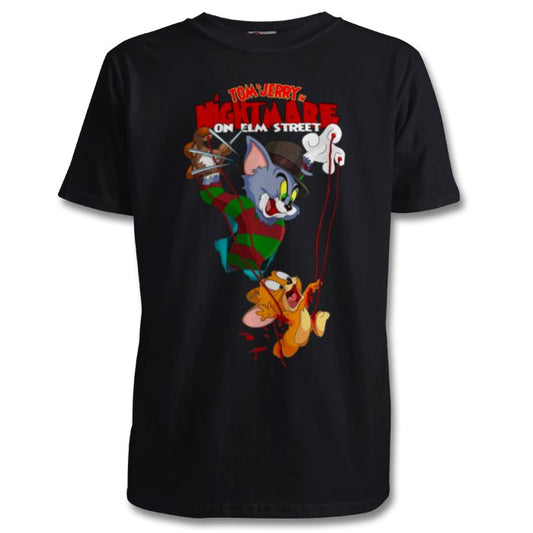 Tom And Jerry & A Nightmare On Elm Street - Freddy & Jerry T-shirt