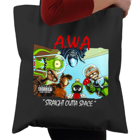 Cartoon Aliens x NWA - Aliens Without Attitude Tote Bag