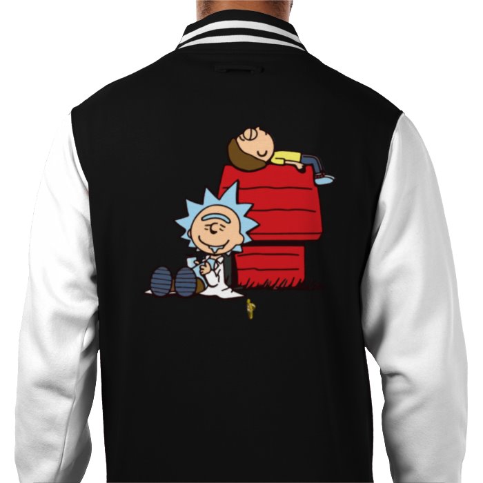 Rick & Morty & Snoopy - Chilling Varsity Jacket