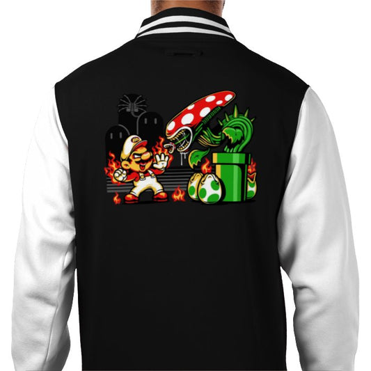 Super Mario Bro's & Alien - Mario Vs Alien Varsity Jacket