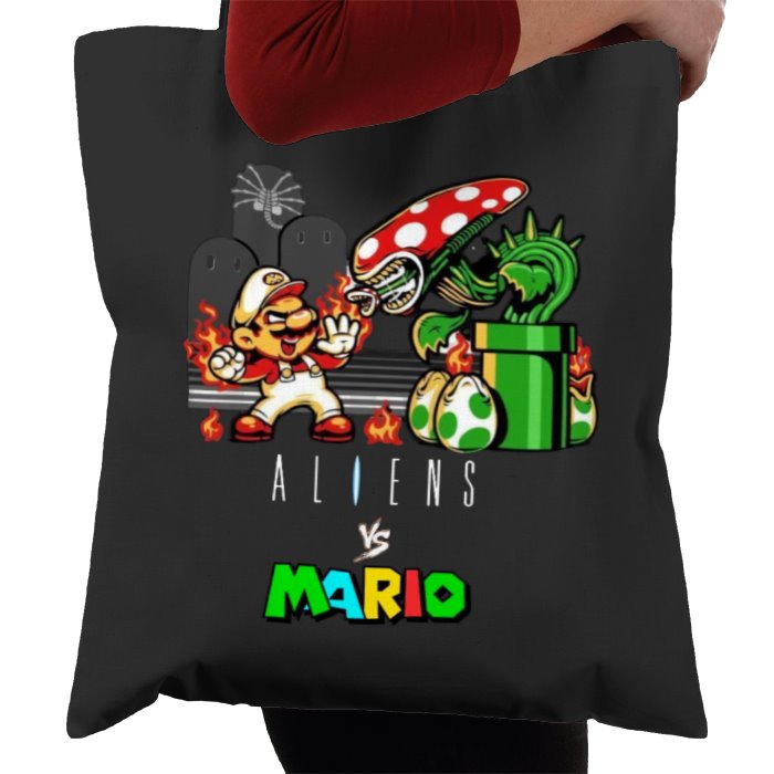 Super Mario Bro's x Aliens - Aliens Vs Mario Tote Bag