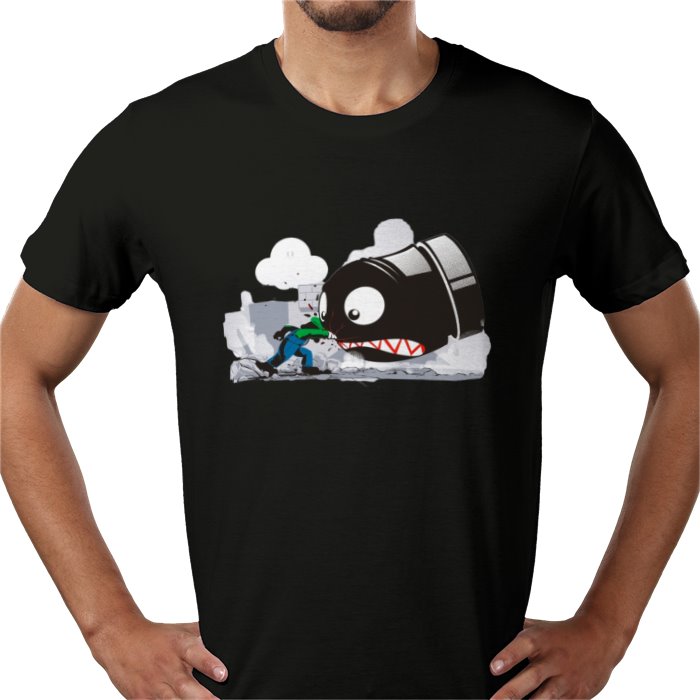 Super Mario Bros — Luigi Punching Bullet Bill T-Shirt