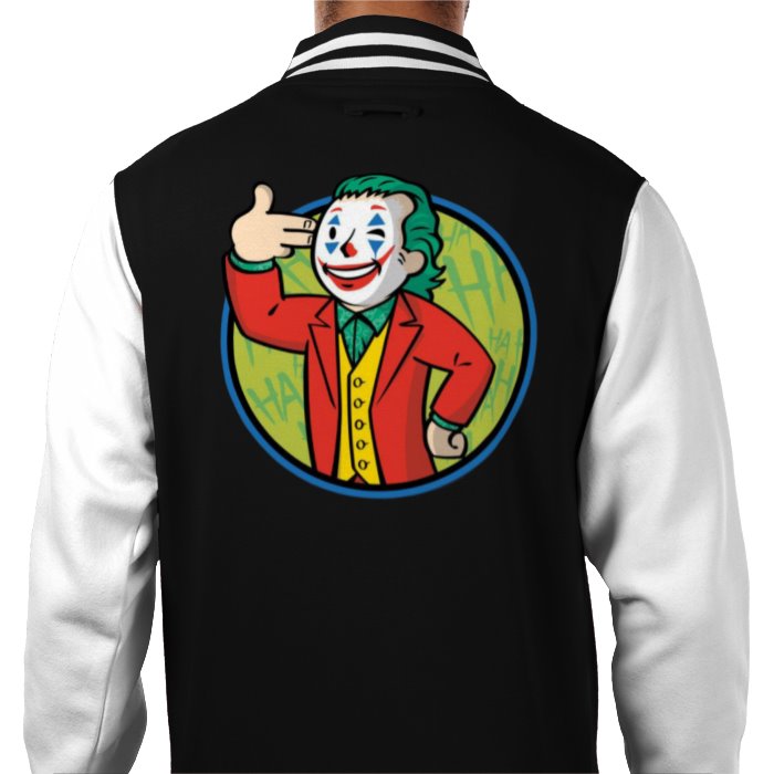 Fallout & Joker - Hand Gun Gesture Varsity Jacket