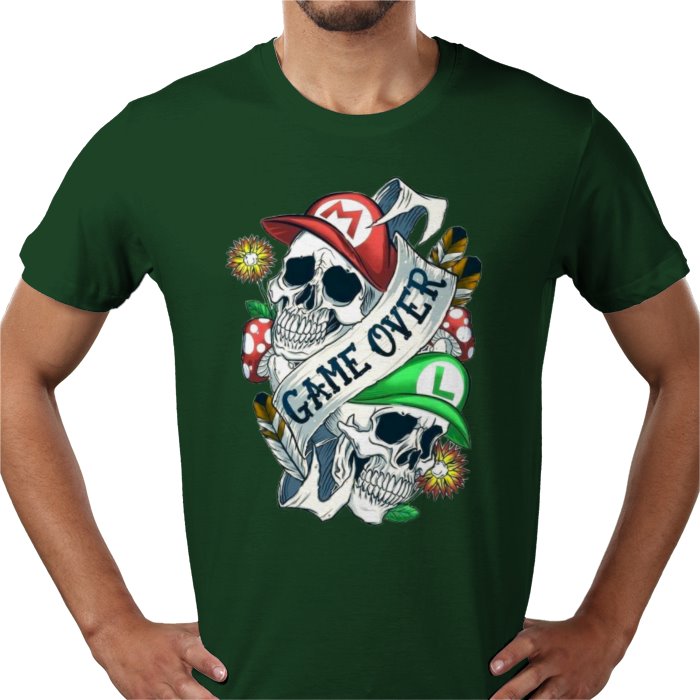 Super Mario Bro's - Game Over Tattoo Style T-shirt