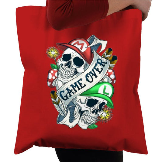 Super Mario Bro's - Game Over Tattoo Tote Bag