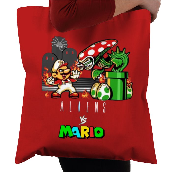Super Mario Bro's x Aliens - Aliens Vs Mario Tote Bag