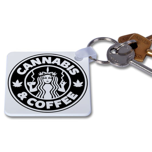 Cannabis & Coffee Keyring