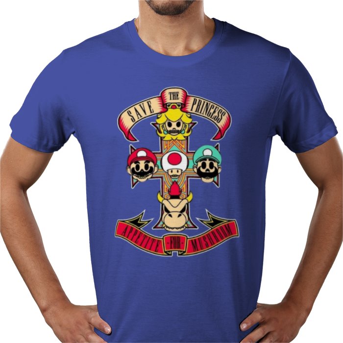 Super Mario Bro's & Guns And Roses - Appetite For Mushrooms T-shirt