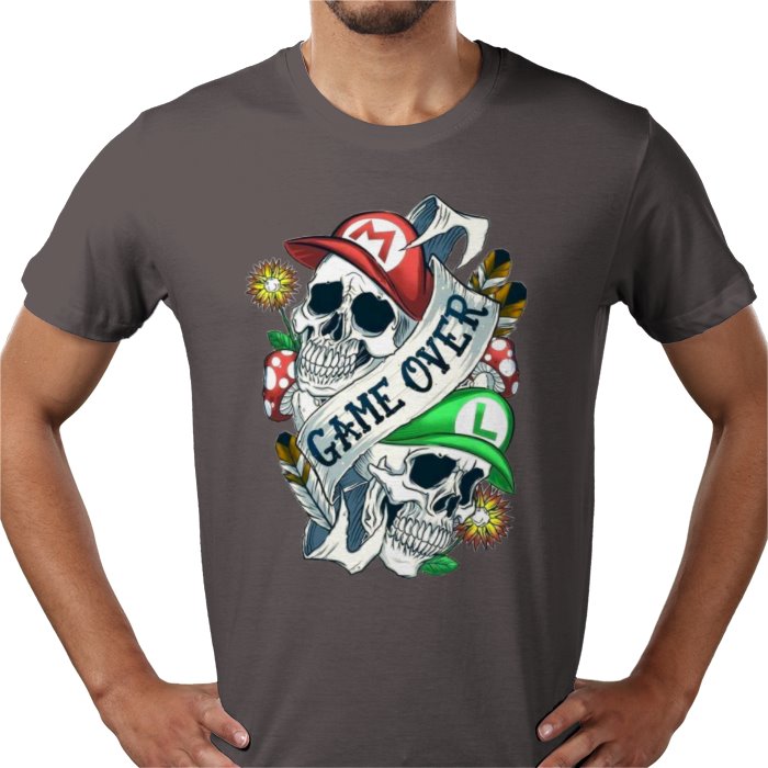 Super Mario Bro's - Game Over Tattoo Style T-shirt