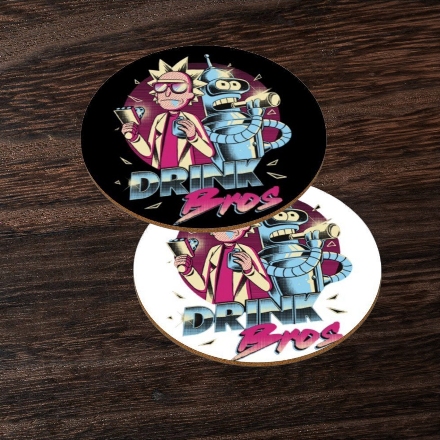 Rick & Morty x Futurama - Drink Bro's Round Coasters